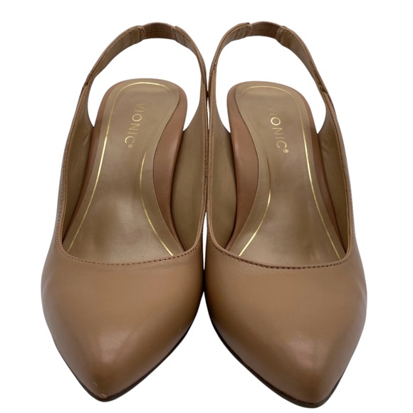 Vionic Womens Shoes Adalena Pumps Sz 6.5 Tan Leather Point Toe Cushioned Comfort - Picture 5 of 10